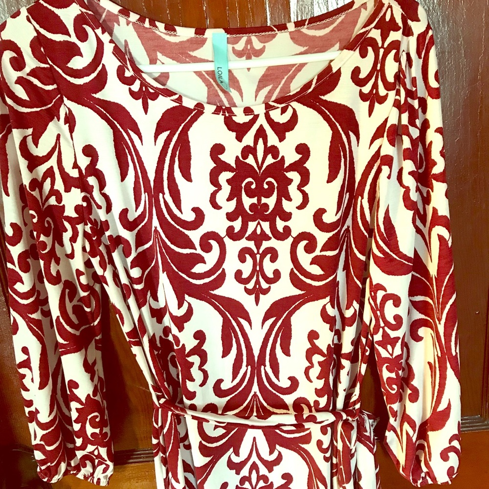 Damask pattern dress.